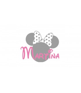 Vinilo decorativo minnie + nombre