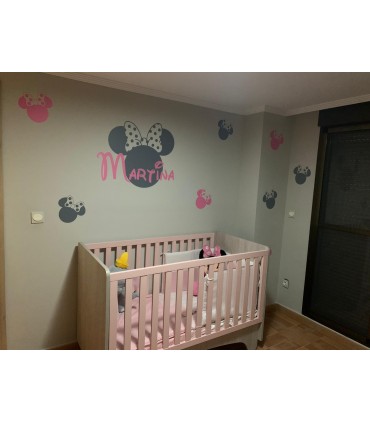 Vinilo decorativo minnie + nombre