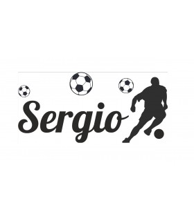 Vinilo decorativo futbolista mas nombre