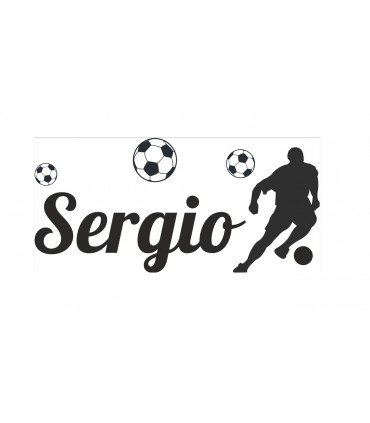 Vinilo decorativo futbolista mas nombre
