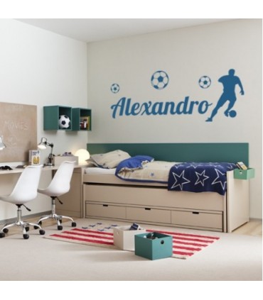 Vinilo decorativo futbolista mas nombre
